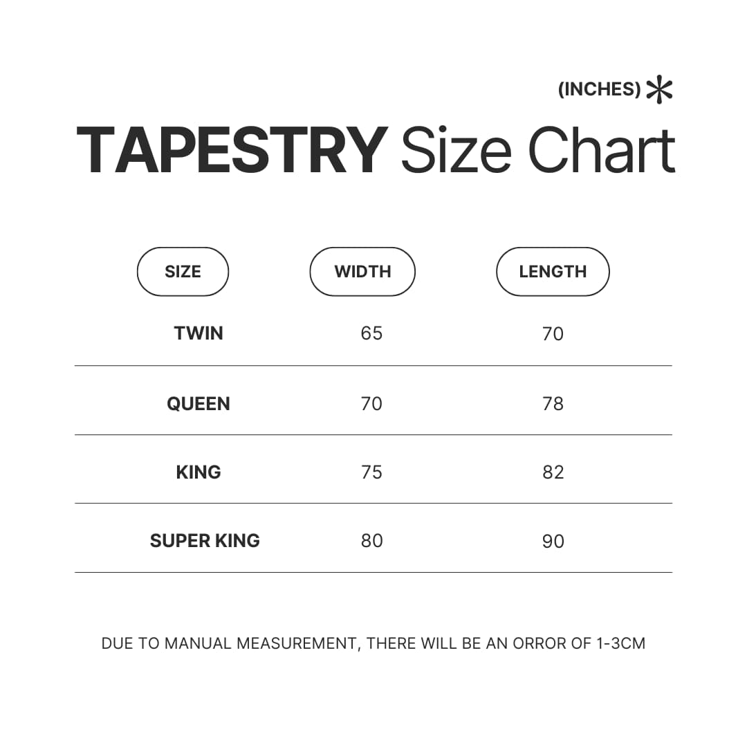Tapestry Size Chart - Jujutsu Kaisen EU Store