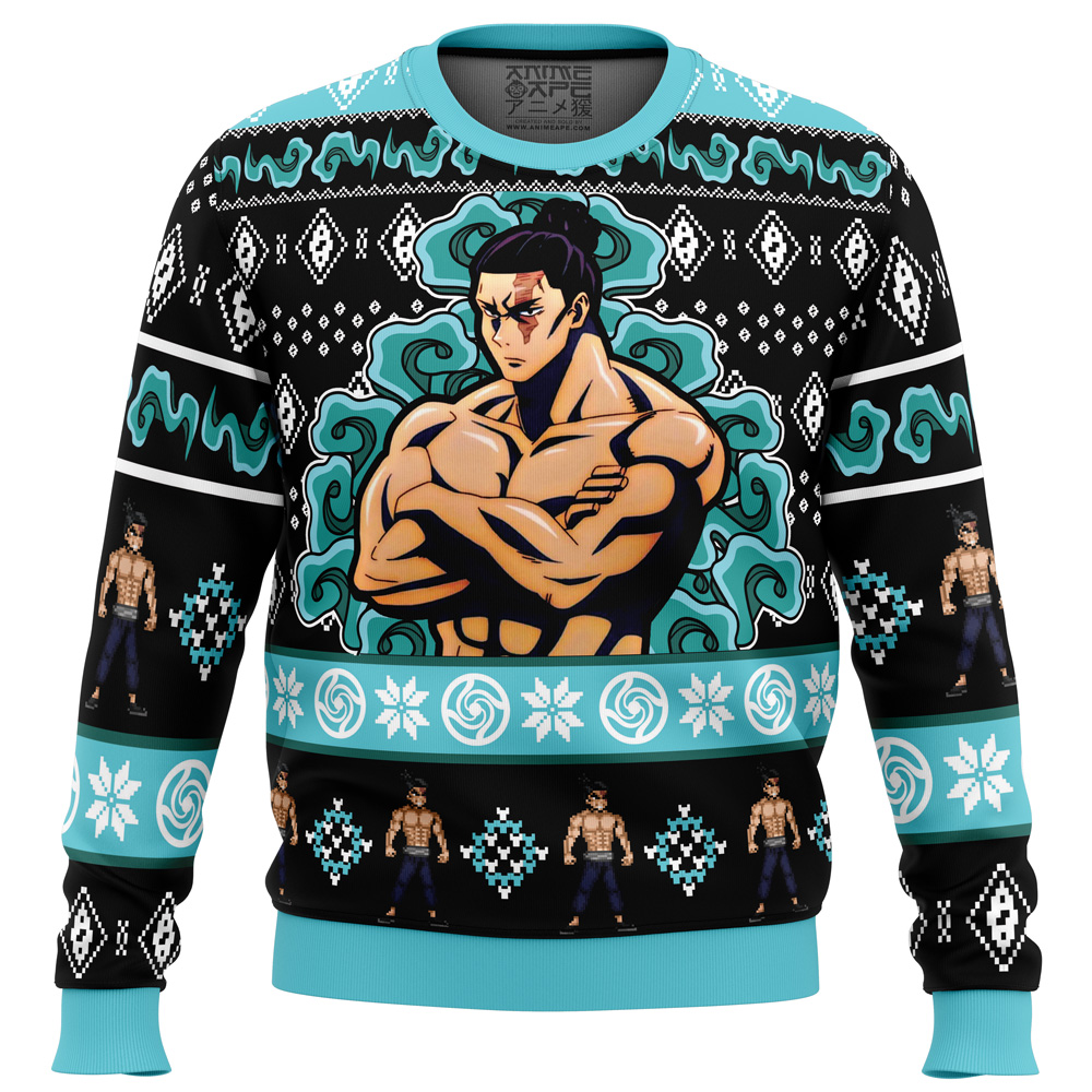 Cursed-Energy-Aoi-Todo-JK_Ugly-Christmas-Sweater-FRONT-mockup Cursed Energy Aoi Todo JK Ugly Christmas Sweater FRONT mockup - Jujutsu Kaisen EU Store