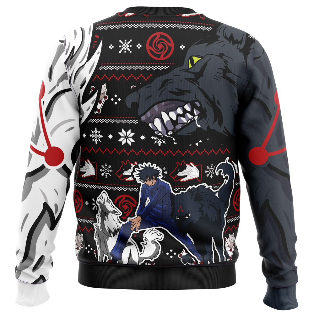 Megumi-Divine-Dogs-JK_Ugly-Christmas-Sweater-BACK-mockup Megumi Divine Dogs JK Ugly Christmas Sweater BACK mockup - Jujutsu Kaisen EU Store