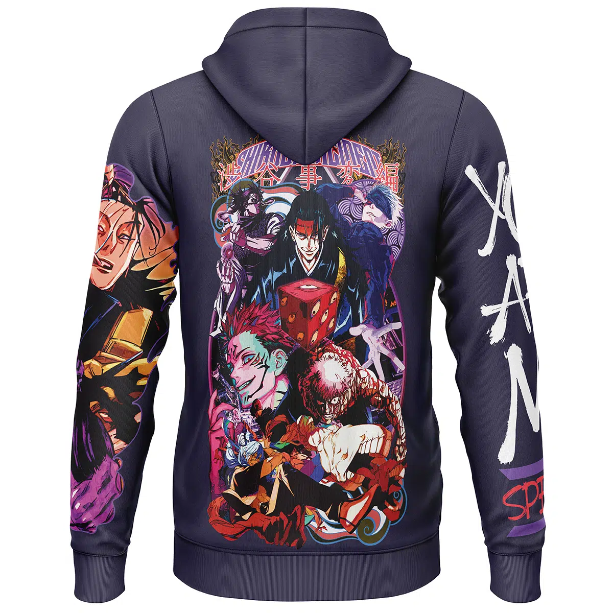 Shibuya Incident Jujutsu Kaisen Streetwear Lightweight Hoodie BACK mockup - Jujutsu Kaisen EU Store