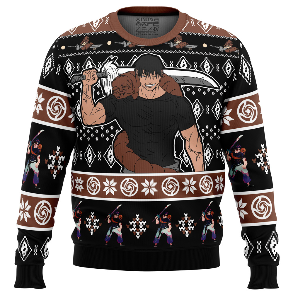 Sorcerer-Killer-Toji-Fushiguro-JKPC_Ugly-Christmas-Sweater-FRONT-mockup Sorcerer Killer Toji Fushiguro JKPC Ugly Christmas Sweater FRONT mockup - Jujutsu Kaisen EU Store