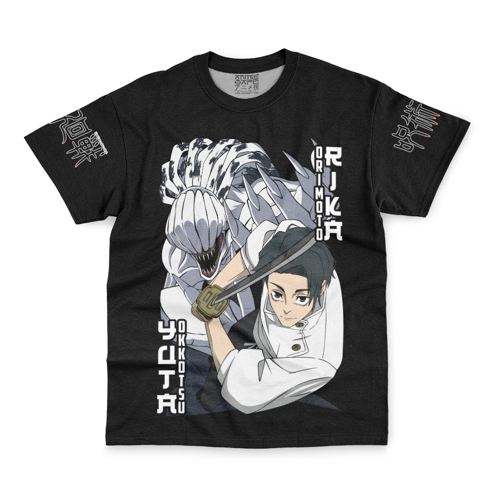 Yuta-Okkotsu-Rika-Orimoto-Jujutsu-Kaisen_Streetwear-T-Shirt-FRONT-WRINKLY Yuta Okkotsu Rika Orimoto Jujutsu Kaisen Streetwear T Shirt FRONT WRINKLY - Jujutsu Kaisen EU Store