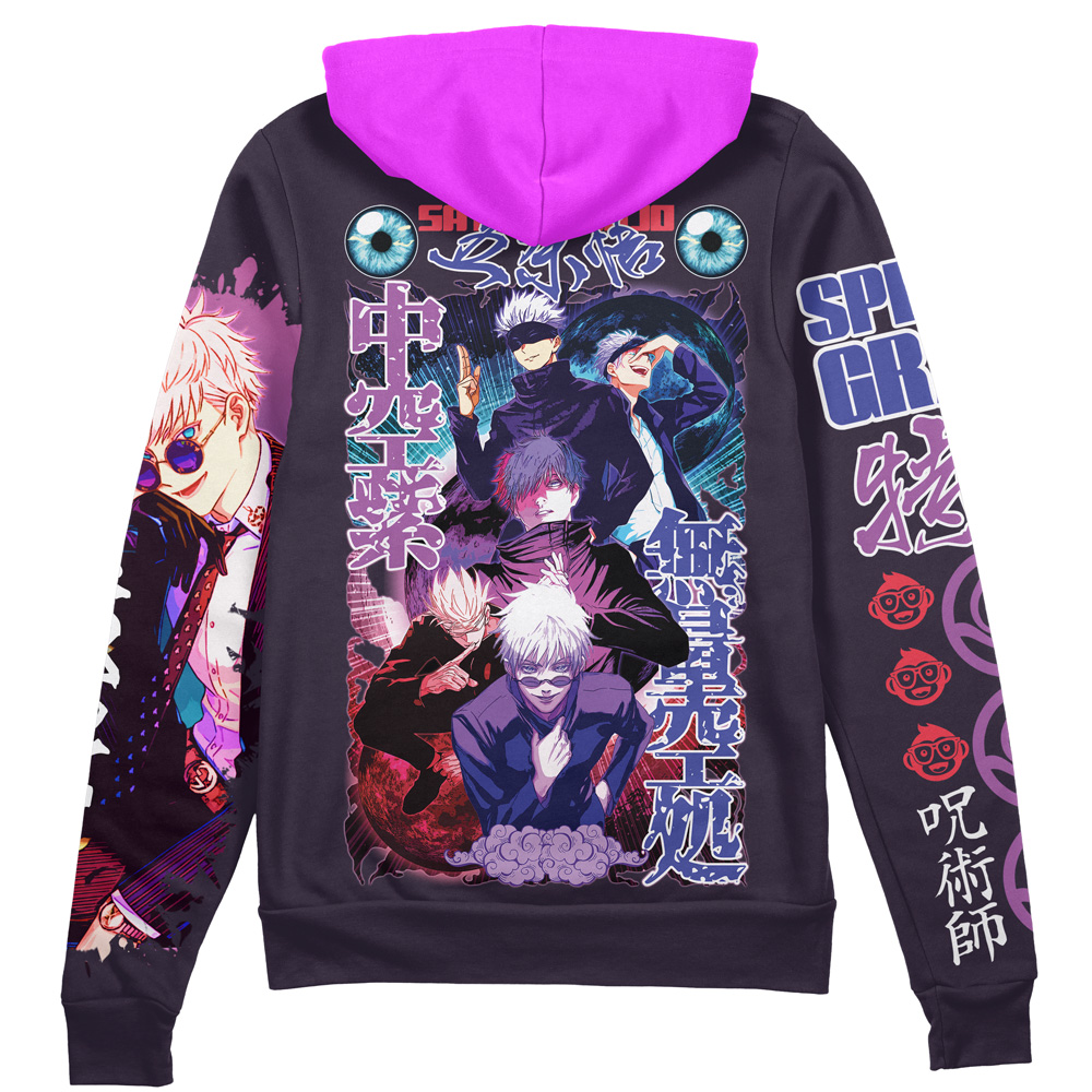 Satoru Gojo V3 Jujutsu Kaisen Streetwear Zip Hoodie Jacket