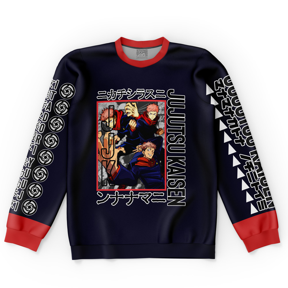 itadori-Flat-Sweatshirt-front itadori Flat Sweatshirt front - Jujutsu Kaisen EU Store