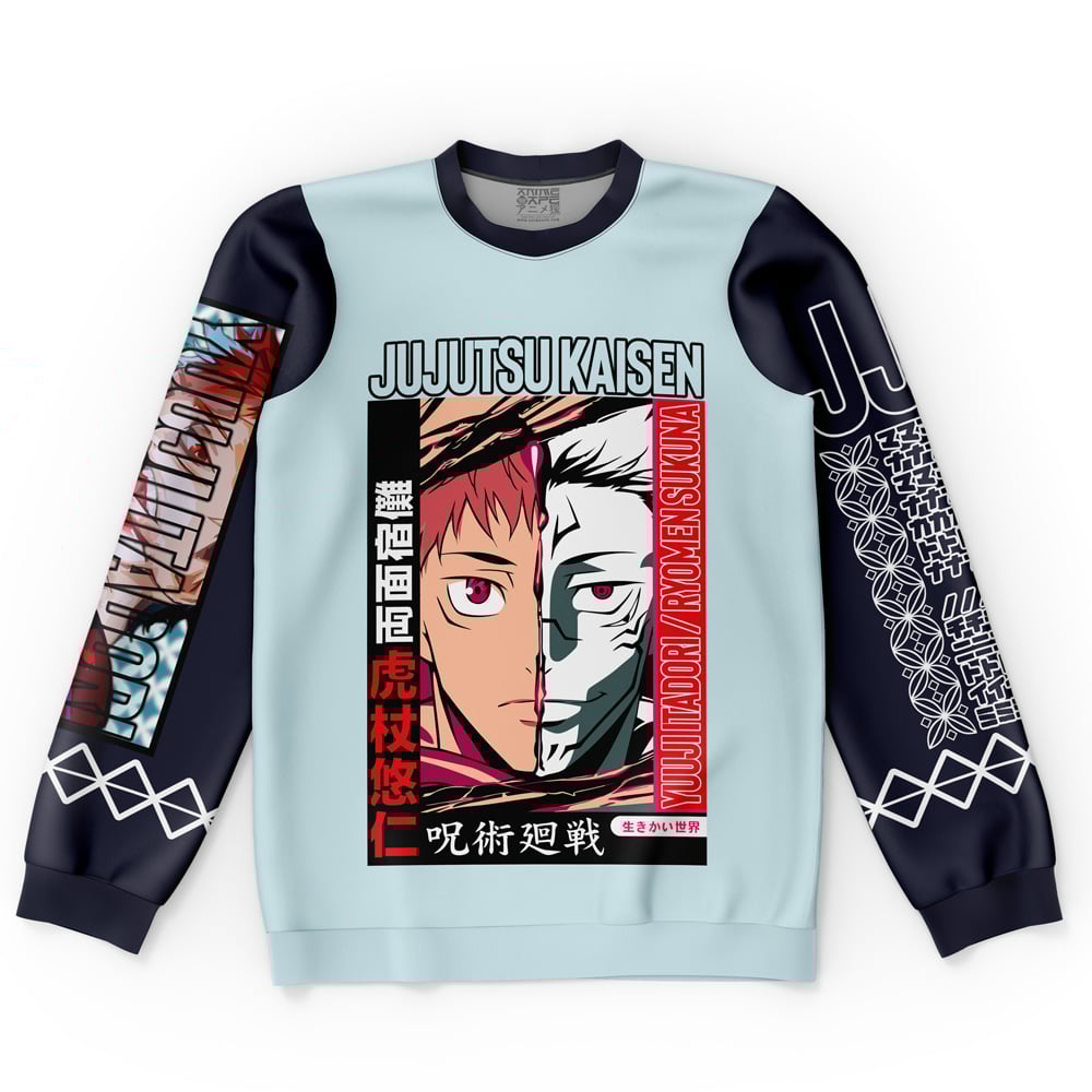 itadorixsukuna-Flat-Sweatshirt-front itadorixsukuna Flat Sweatshirt front - Jujutsu Kaisen EU Store