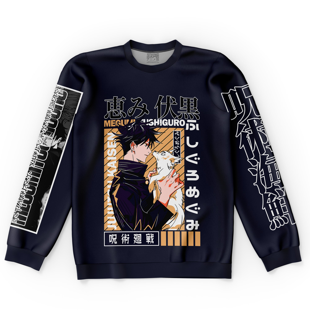 megumi-Flat-Sweatshirt-front megumi Flat Sweatshirt front - Jujutsu Kaisen EU Store