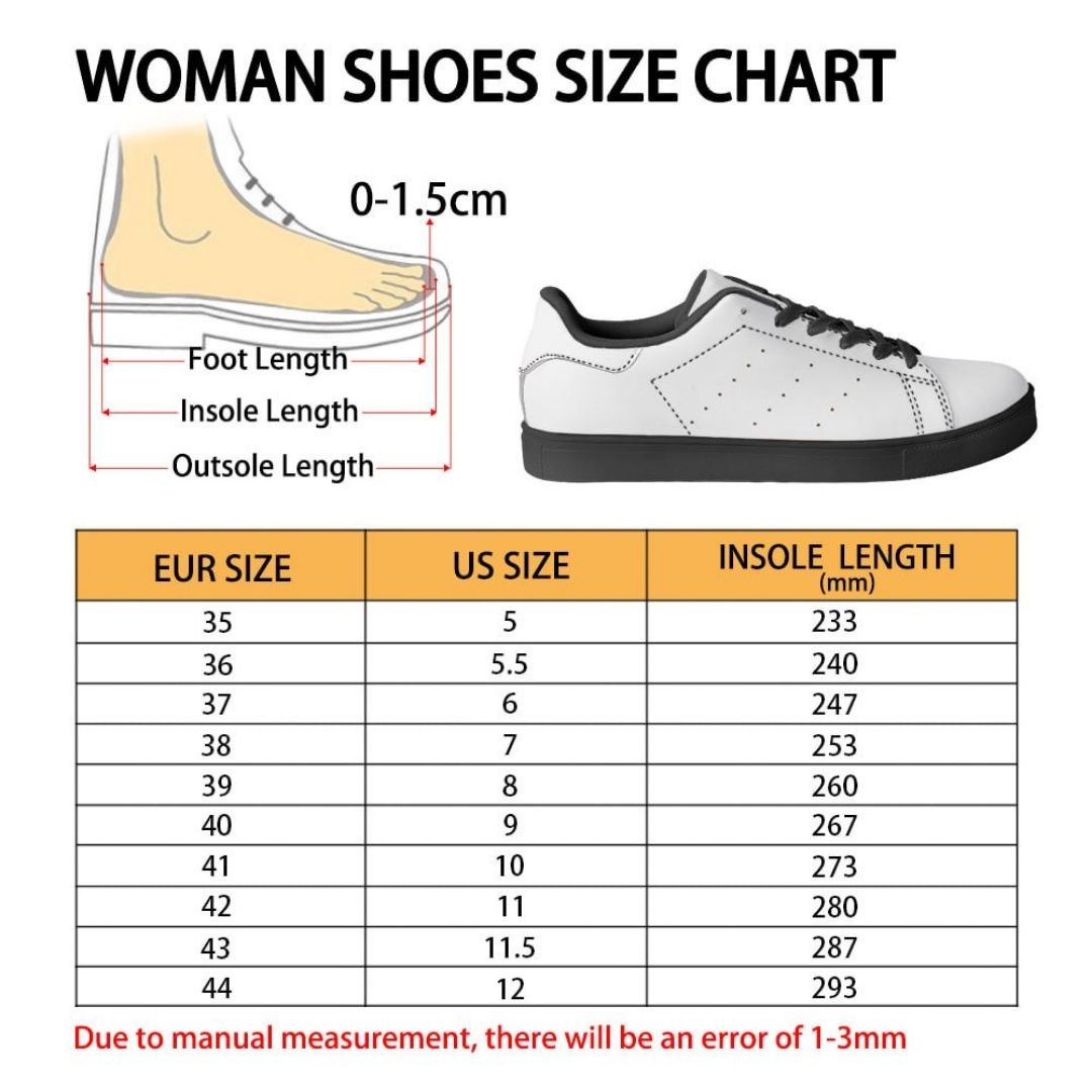 Skate Woman Shoes Size Chart - Jujutsu Kaisen EU Store